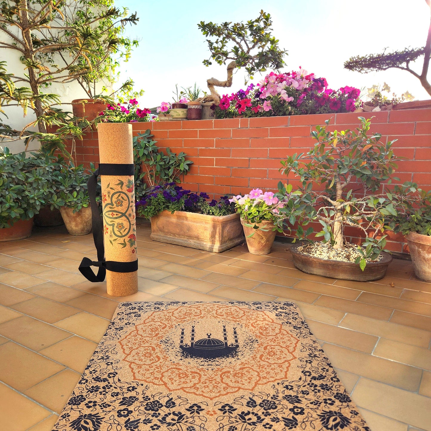 Muslim prayer mat outdoors cork